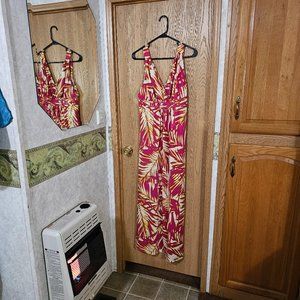 Covington Women's Sleeveless Tropical Maxi Dress~Medium